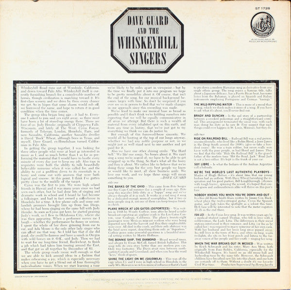 Dave Guard & Whiskeyhill Singers : Dave Guard & The Whiskeyhill Singers (LP, Album, Scr)
