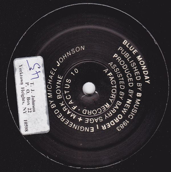New Order : Blue Monday (12", Single, Bla)