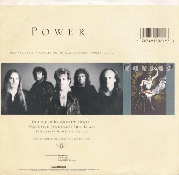 Kansas (2) : Power (7", Single, Promo)