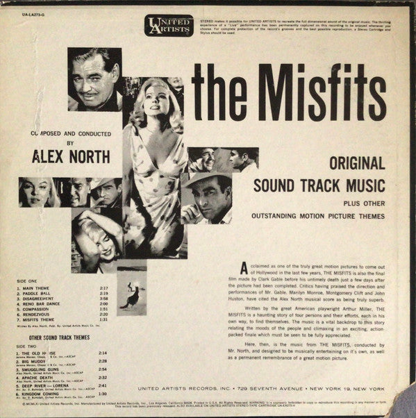 Alex North : The Misfits (Original Sound Track Music) (LP, Album, RE)