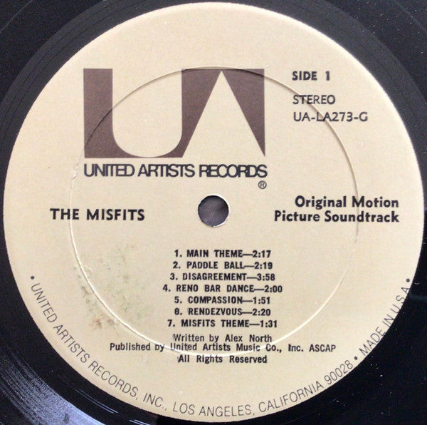 Alex North : The Misfits (Original Sound Track Music) (LP, Album, RE)