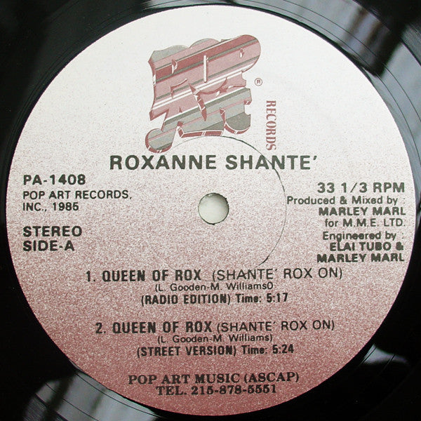 Roxanne Shante'* : Queen Of Rox (Shante' Rox On) (12")