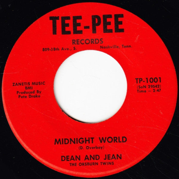 Dean And Jean (2) : Until Somebody's Wedding Ring You Wear / Midnight World (7")