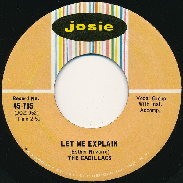 The Cadillacs : Speedoo / Let Me Explain (7", Single, RE)