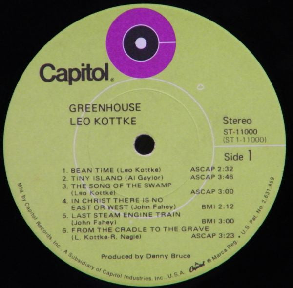 Leo Kottke : Greenhouse (LP, Album, Los)