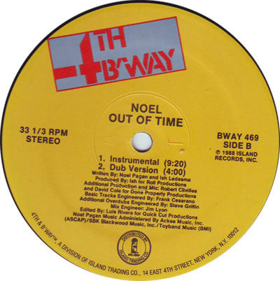 Noel : Out Of Time (12", Single)