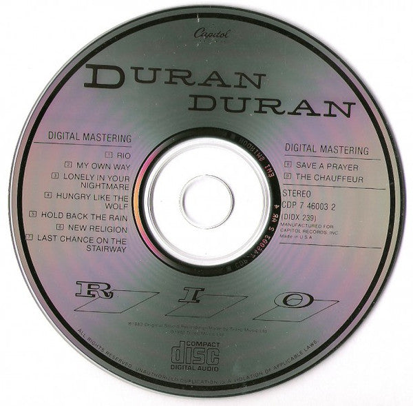 Duran Duran : Rio (CD, Album, RP)
