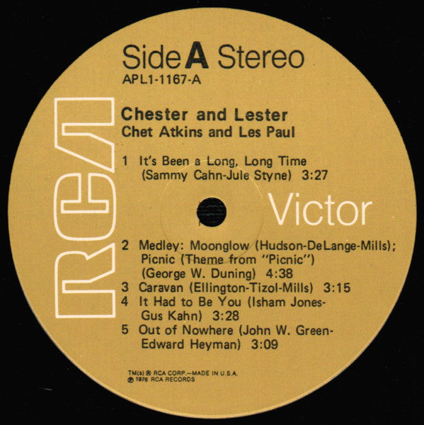 Chet Atkins & Les Paul : Chester & Lester (LP, Album, Ind)