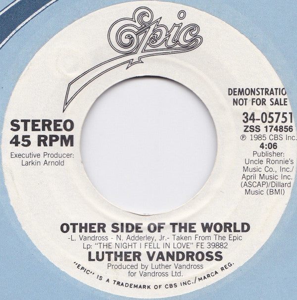 Luther Vandross : If Only For One Night (7", Single, Promo, Styrene)