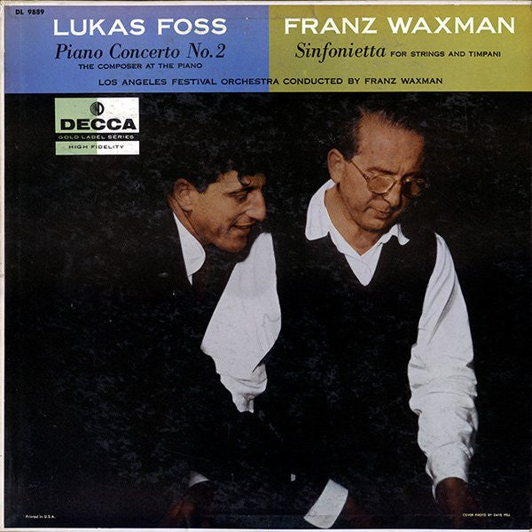 Lukas Foss, Franz Waxman, Los Angeles Festival Symphony Orchestra : Piano Concerto No.2 / Sinfonietta For Strings And Timpani (LP, Mono)