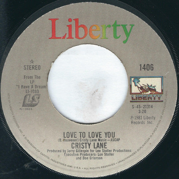 Cristy Lane : Everything I Own / Love To Love You (7", Jac)