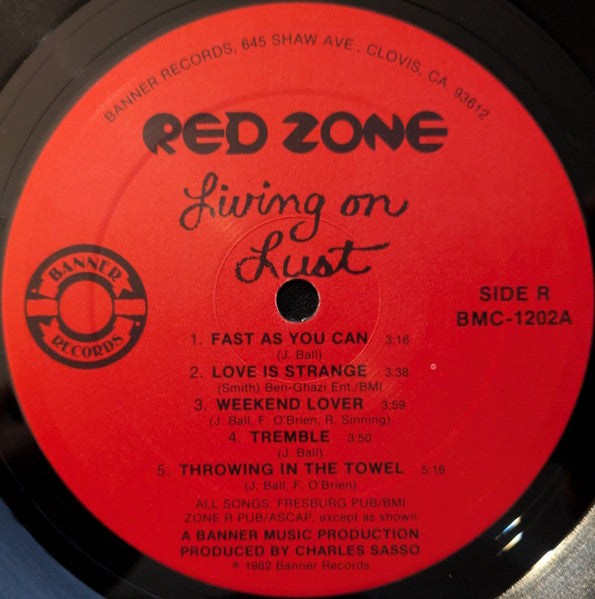 Red Zone (10) : Living On Lust (LP, Album)