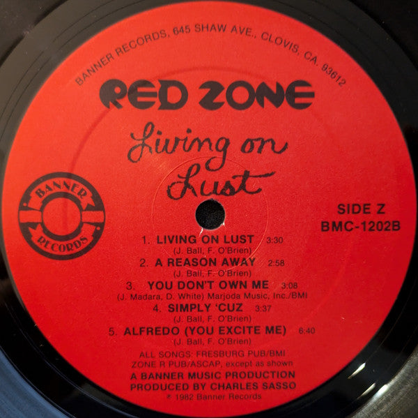 Red Zone (10) : Living On Lust (LP, Album)