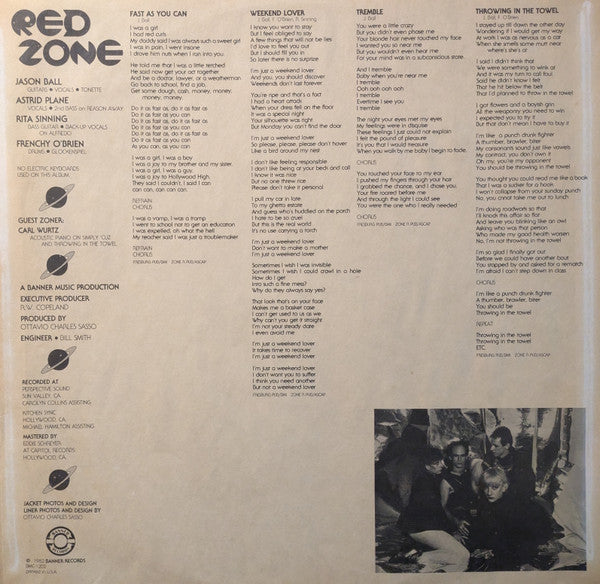 Red Zone (10) : Living On Lust (LP, Album)