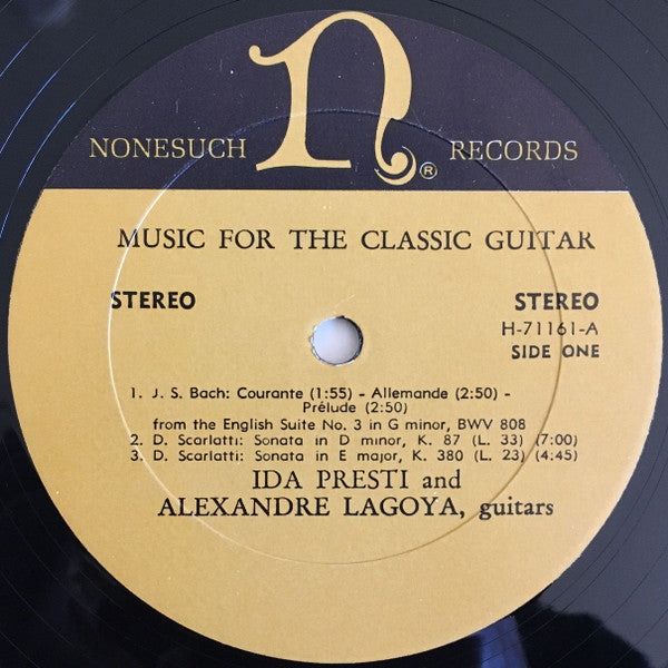 Ida Presti & Alexandre Lagoya : Music For The Classic Guitar (LP, Album)
