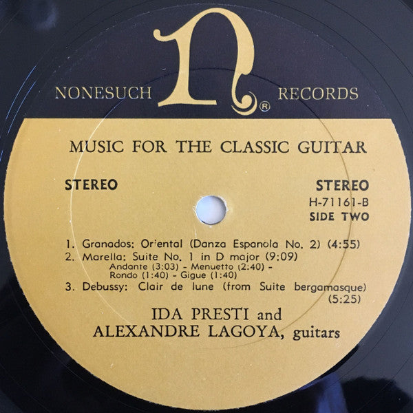 Ida Presti & Alexandre Lagoya : Music For The Classic Guitar (LP, Album)