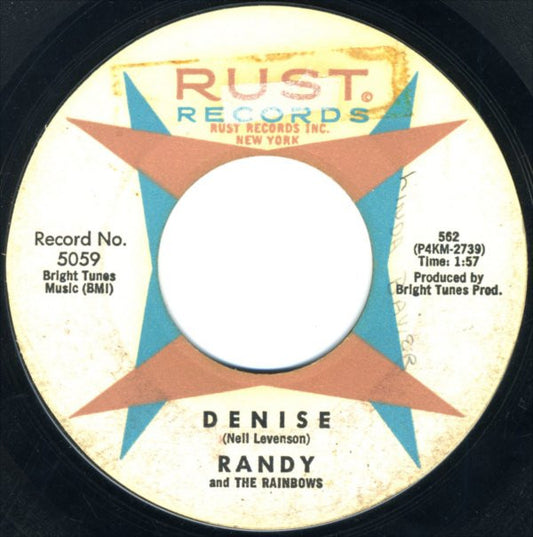 Randy And The Rainbows* : Denise / Come Back (7", Styrene)