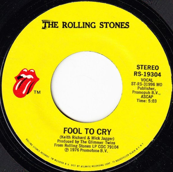 The Rolling Stones : Fool To Cry / Hot Stuff (7", Single)