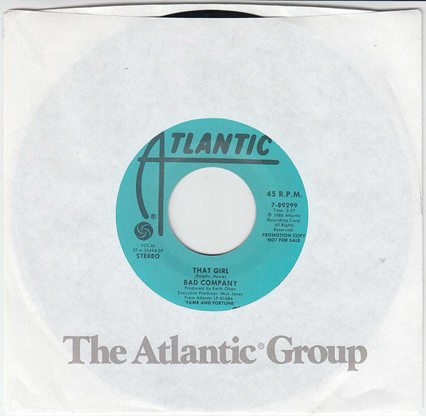 Bad Company (3) : That Girl (7", Promo, Spe)