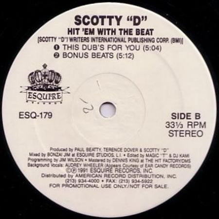 Scotty D : Hit 'Em With The Beat (12", Promo)