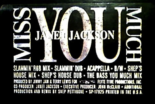 Janet Jackson : Miss You Much (12", Promo)
