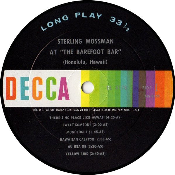 Sterling Mossman : Sterling Mossman At "The Barefoot Bar" (LP, Album, Mono)