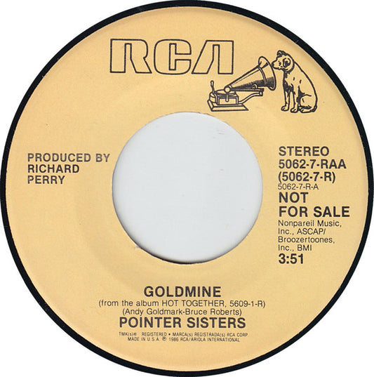 Pointer Sisters : Goldmine (7", Single, Promo)