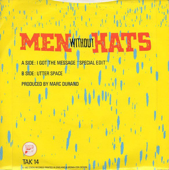 Men Without Hats : I Got The Message (7", Single, RE)