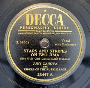 Judy Canova : Stars And Stripes On Iwo Jima / You Don't Have To Say You're Sorry (Shellac, 10")