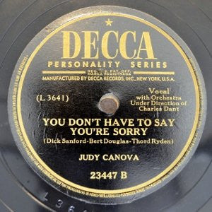 Judy Canova : Stars And Stripes On Iwo Jima / You Don't Have To Say You're Sorry (Shellac, 10")
