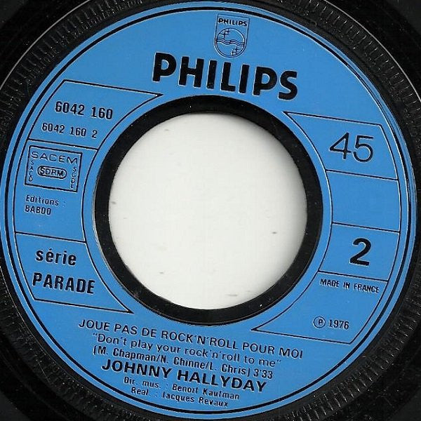 Johnny Hallyday : Derrière L'amour (7", Single)