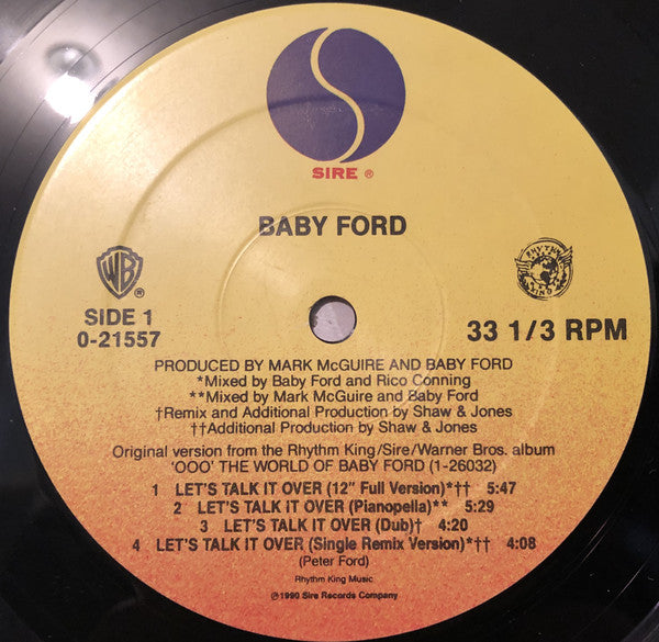 Baby Ford : Let's Talk It Over / Change (12", Maxi)