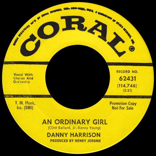 Danny Harrison (6) : An Ordinary Girl (7", Single, Promo)