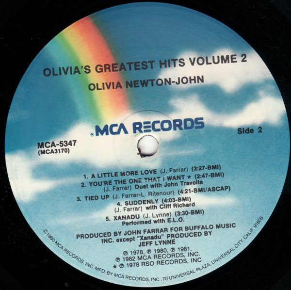 Olivia Newton-John : Olivia's Greatest Hits Vol. 2 (LP, Comp, Pin)