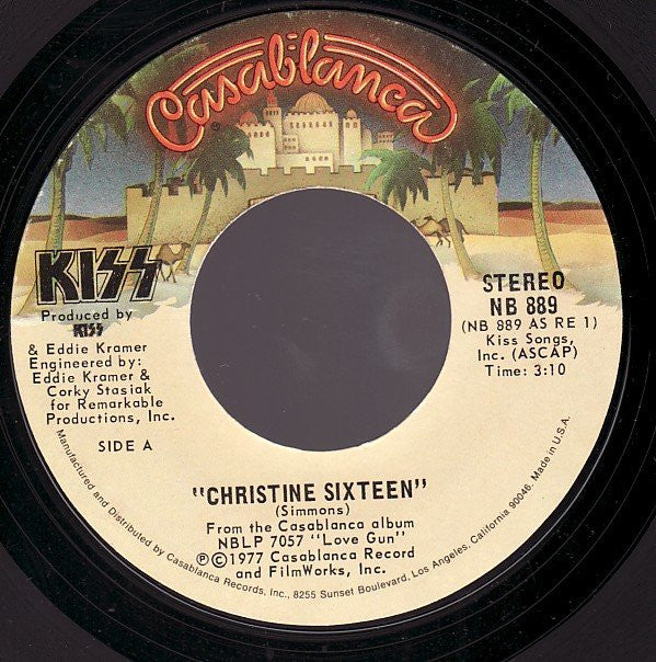 Kiss : Christine Sixteen (7", Single)