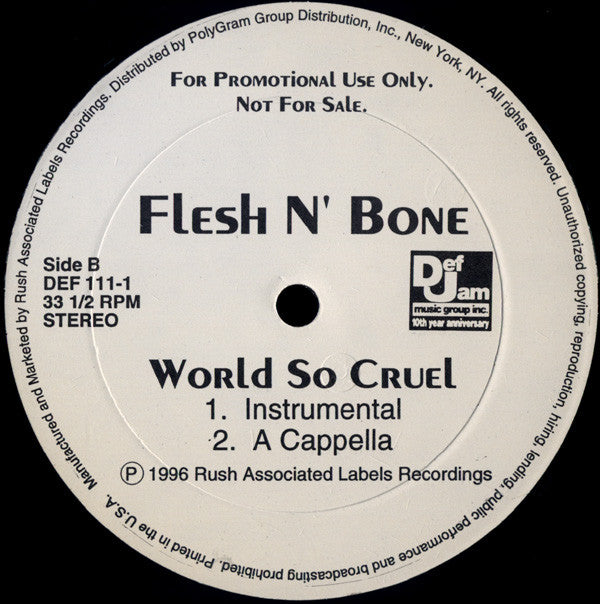 Flesh N' Bone* : World So Cruel (12", Promo)