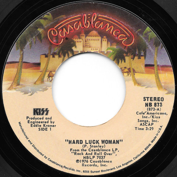 Kiss : Hard Luck Woman (7", Single, Styrene, Pit)