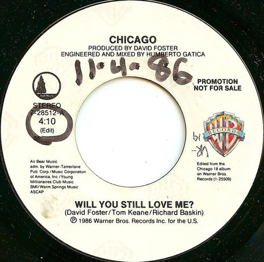 Chicago (2) : Will You Still Love Me? (7", Promo)