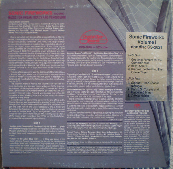 Richard Morris (9), Atlanta Brass Ensemble : Sonic Fireworks Volume I (LP, Album, DBX)