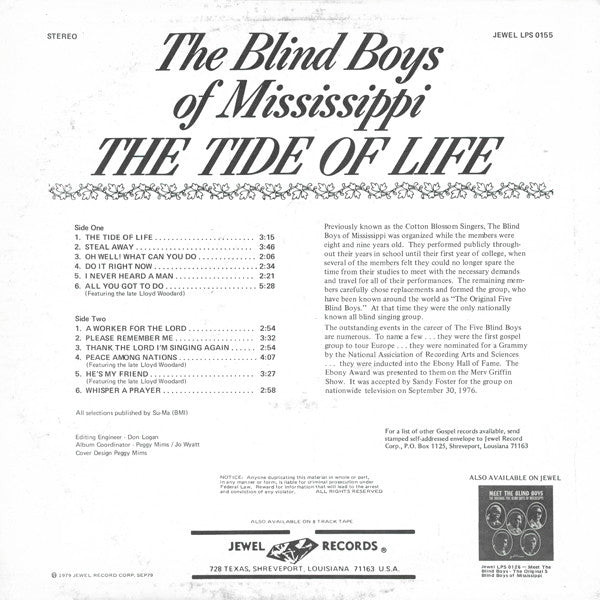 The Blind Boys Of Mississippi* : The Tide Of Life (LP)