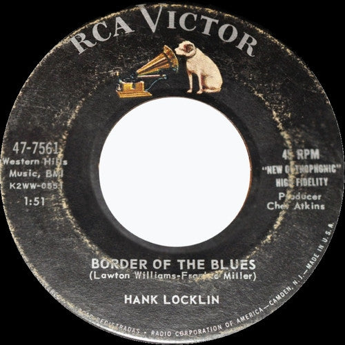 Hank Locklin : Border Of The Blues / Hiding In My Heart  (7", Single, Ind)
