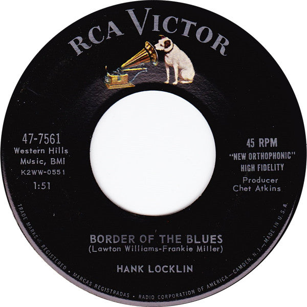 Hank Locklin : Border Of The Blues / Hiding In My Heart  (7", Single, Ind)