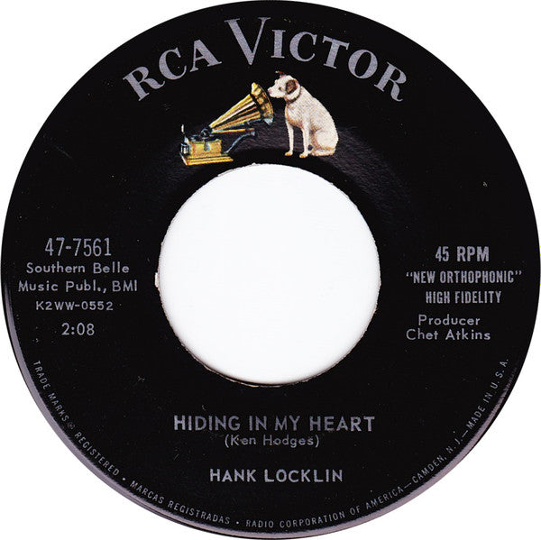 Hank Locklin : Border Of The Blues / Hiding In My Heart  (7", Single, Ind)