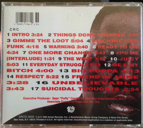 The Notorious B.I.G.* : Ready To Die (CD, Album, Club, Col)