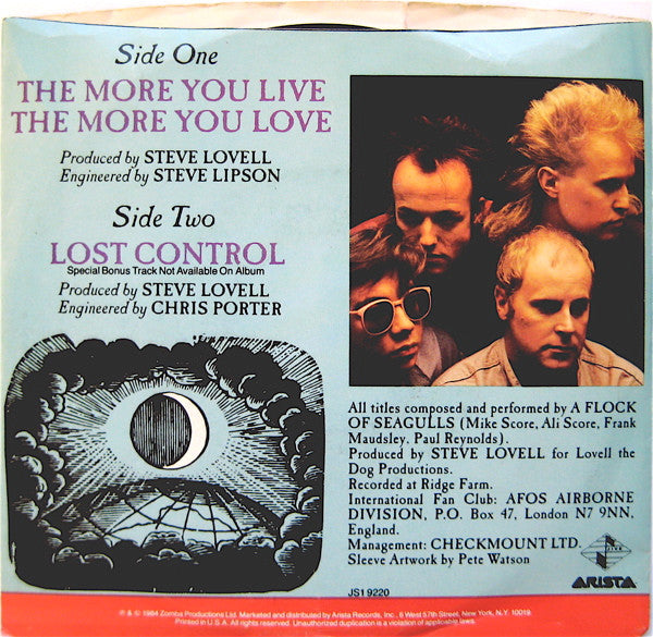 A Flock Of Seagulls : The More You Live, The More You Love (7", Single)