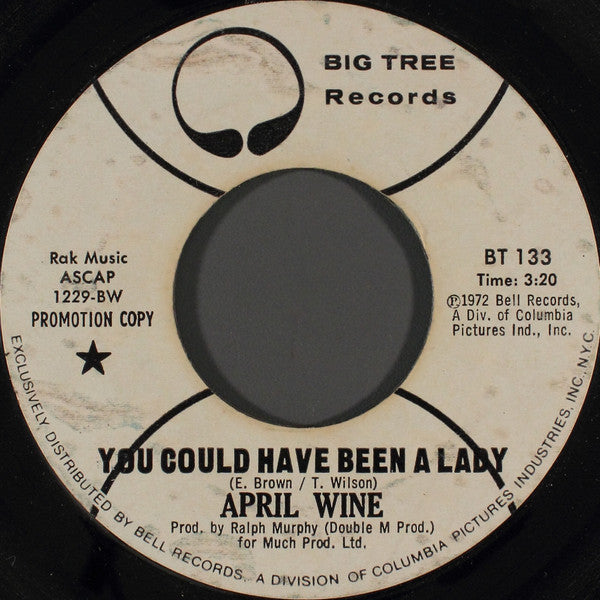 April Wine : You Could Have Been A Lady (7", Promo, Styrene)