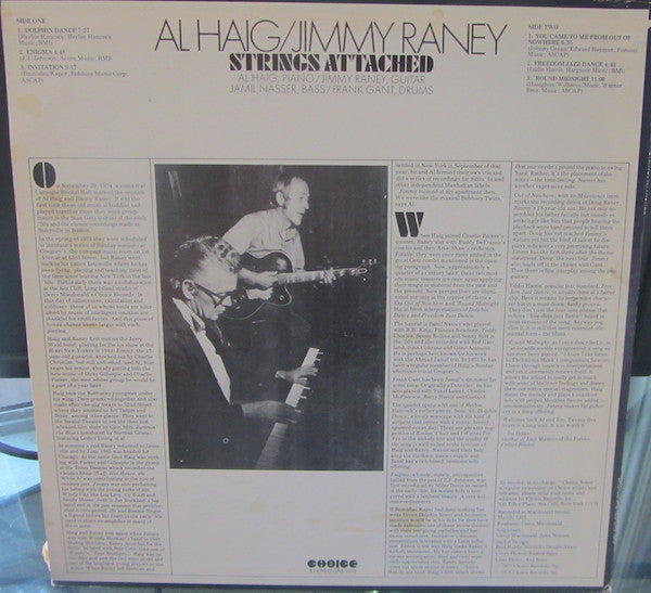 Al Haig & Jimmy Raney : Strings Attached (LP, Album)