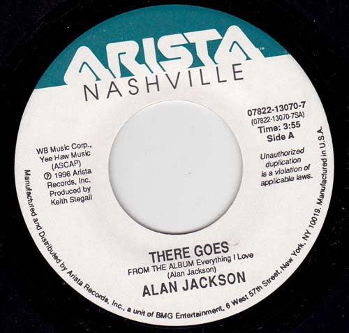 Alan Jackson (2) : There Goes/ A House With No Curtains (7", Single)