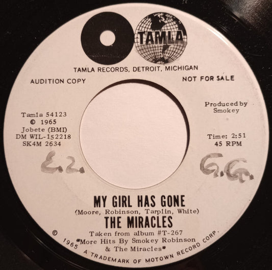 The Miracles : My Girl Has Gone / Since You Won My Heart (7", Single, Mono, Promo, Roc)