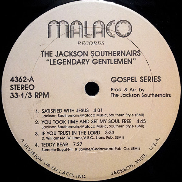 The Jackson Southernaires : Legendary Gentlemen (LP, Album)